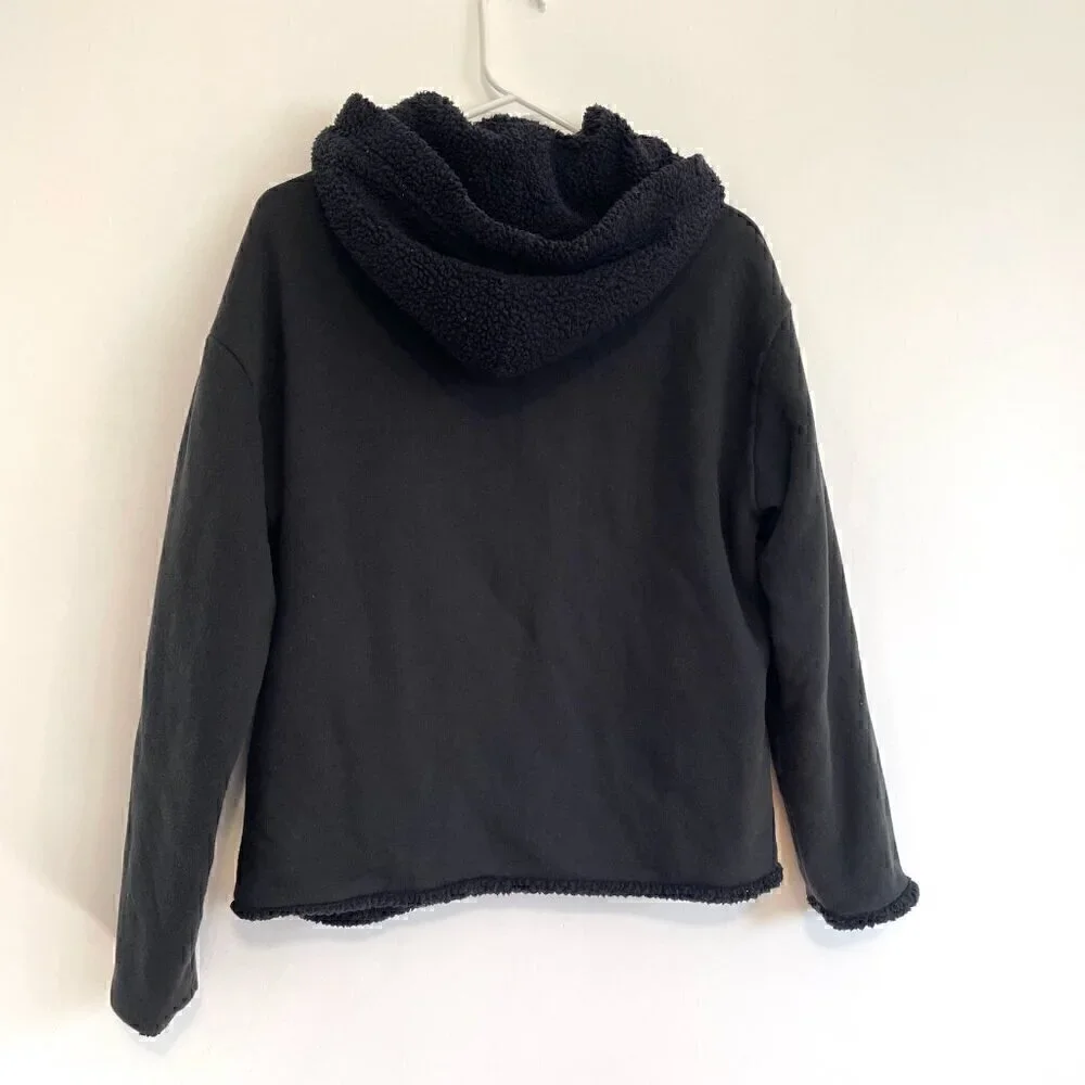 VS PINK VICTORIA'S SECRET Reversible Sherpa Lined Full Zip Hoodie Sweatshirt M - Picture 8 of 16